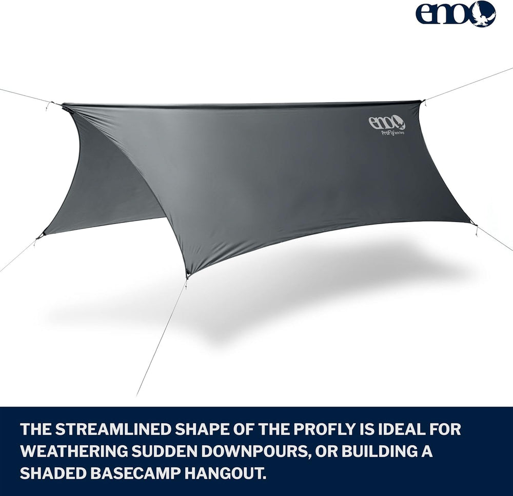 Close-up of ENO ProFly fabric highlights water-shedding ripstop protection