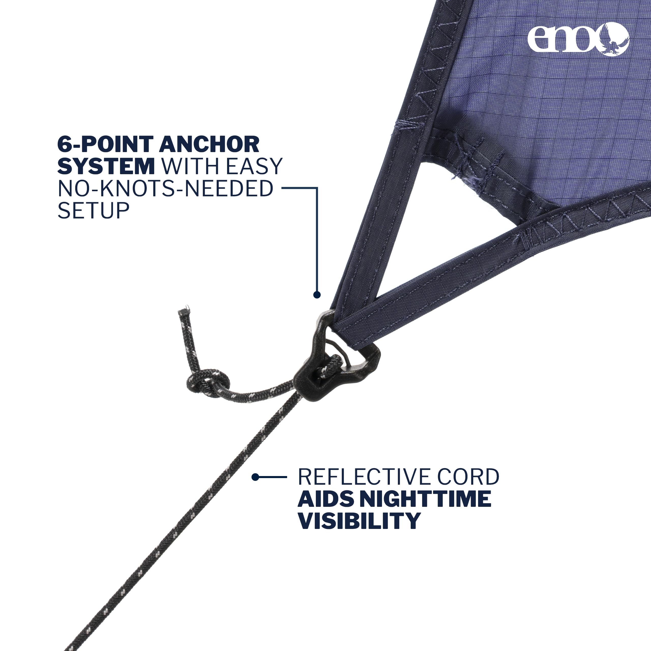 ENO ProFly shelter over hammock demonstrates quick protection during trips.