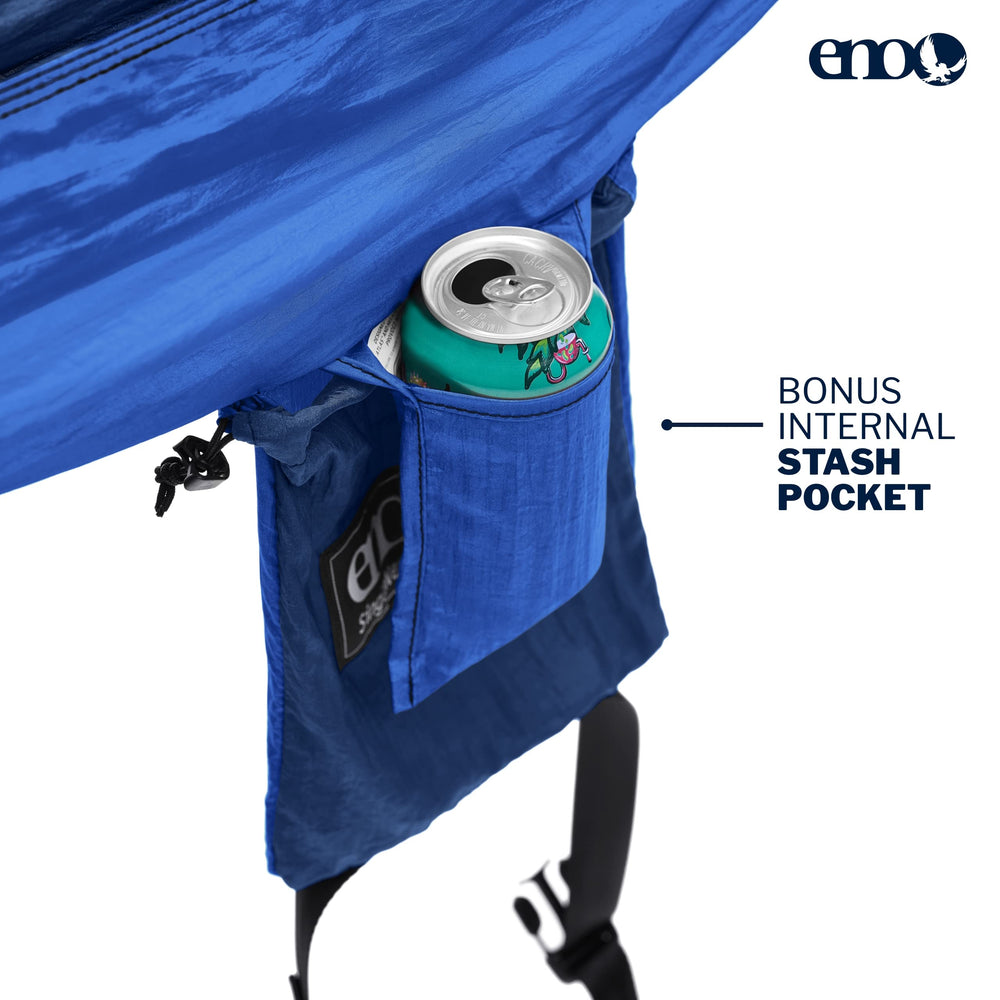 ENO Singlenest Hammock 400 lb capacity supports a comfortable solo user.