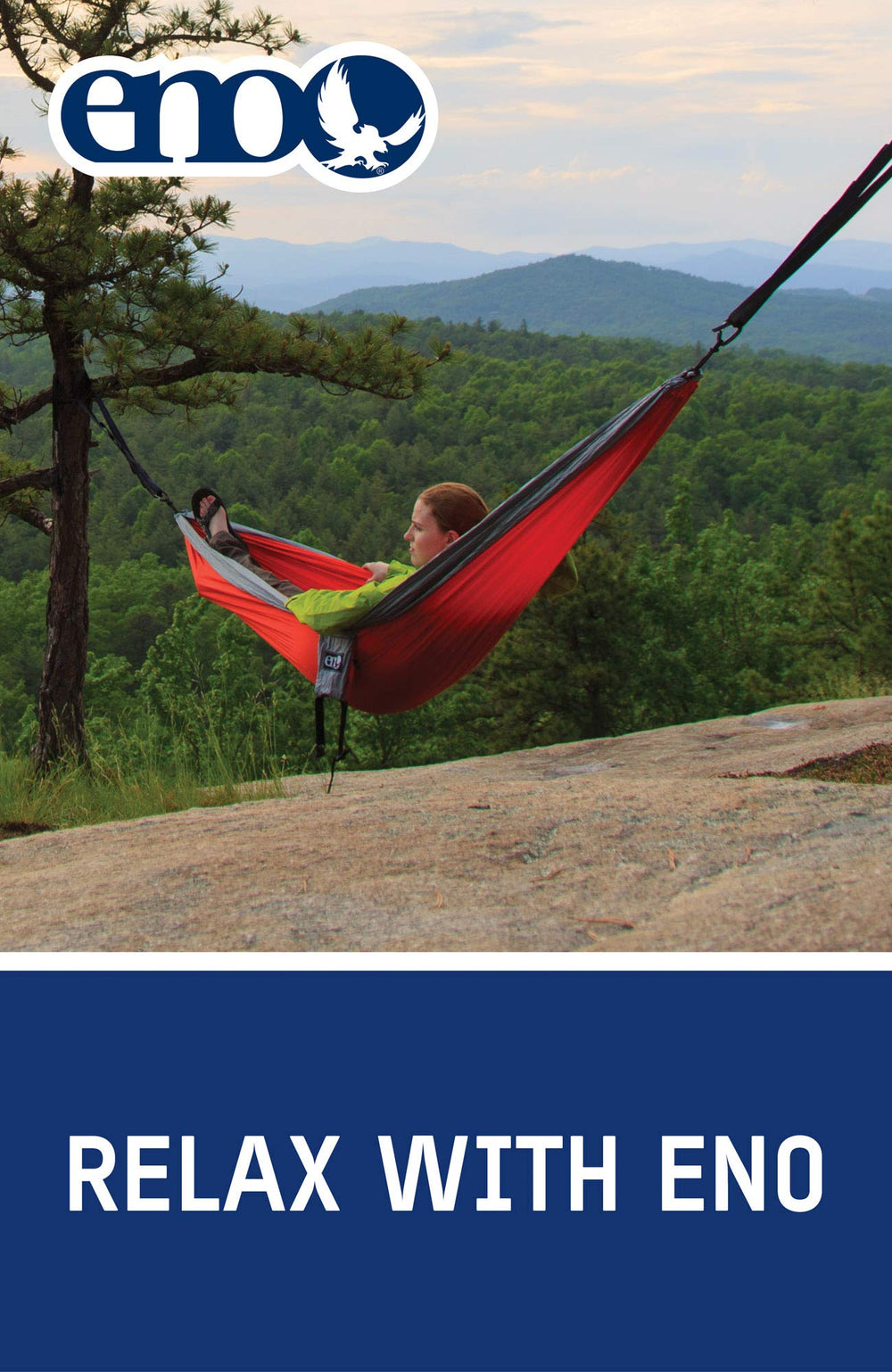 ENO SingleNest supports solo lounging anywhere: trees, walls, or poles.