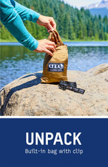 ENO SingleNest tucked in storage bag, ideal for quick solo breaks.