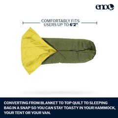 ENO Spark Camp Quilt showcases a convertible design for hammock tent or van setups.