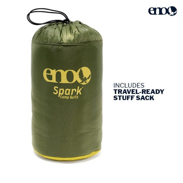 ENO Spark Camp Quilt comes with an ultralight stuff sack for easy packing.