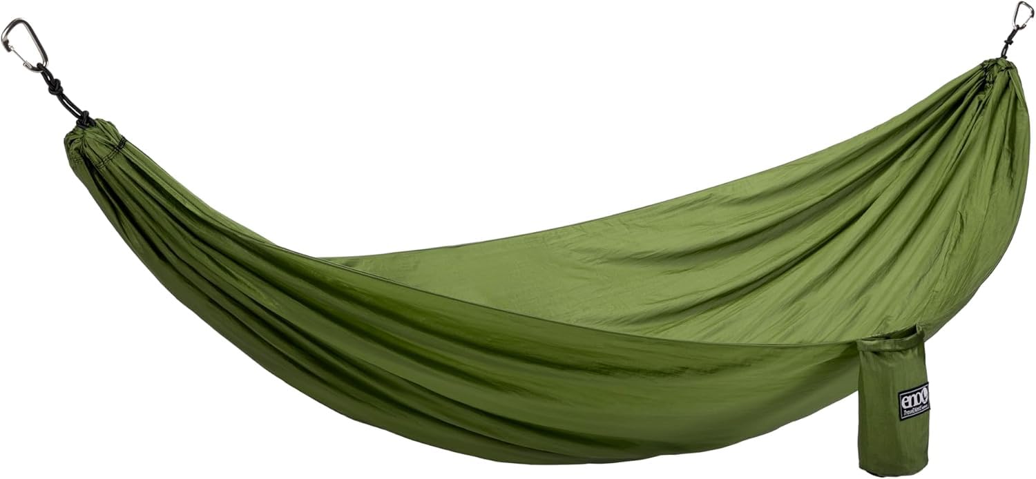 ENO TravelNest hammock carabiners highlight sturdy aluminum hardware enabling safe, easy setup.