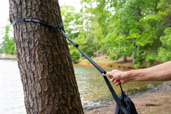 ENO TravelNest hammock strap pack shows secure, quick-connect webbing for reliable camping support.