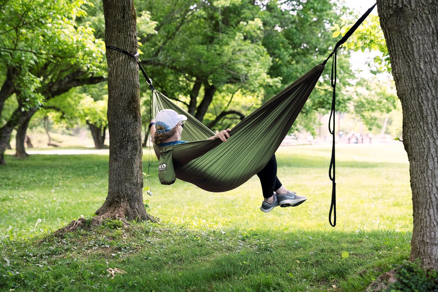 ENO TravelNest packaged view demonstrates complete travel hammock system for portability and organization.
