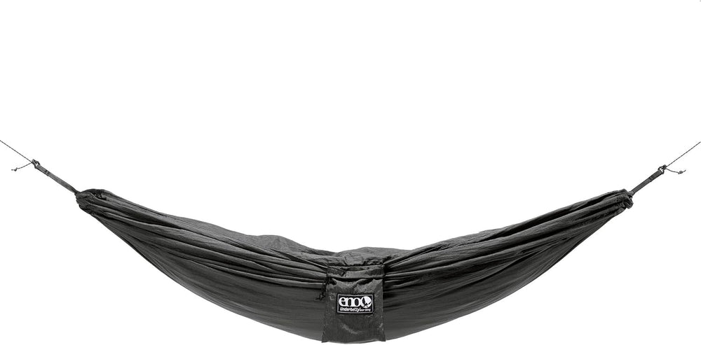 ENO Underbelly Gear Sling positioned below the hammock for easy access and clean gear.