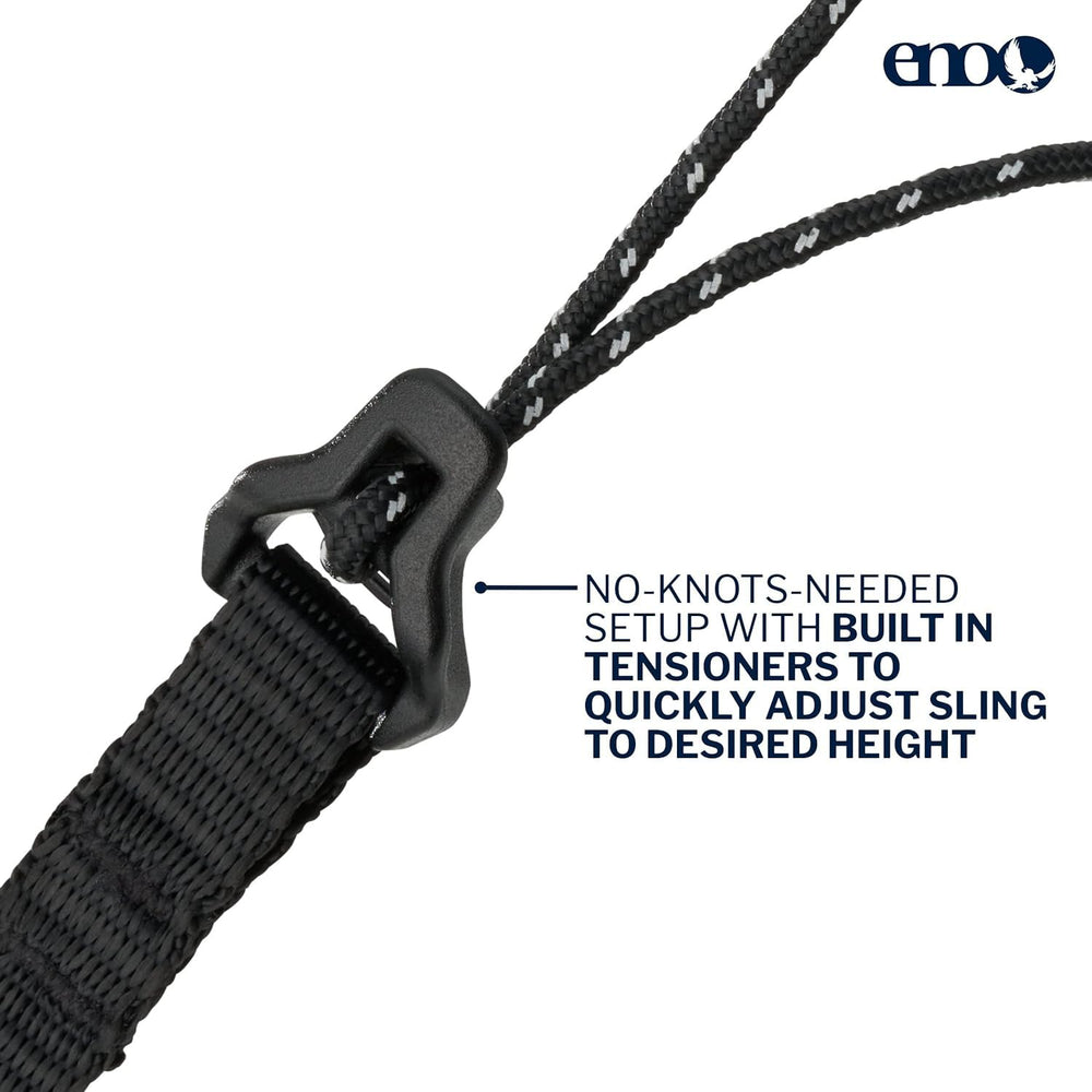 ENO Underbelly Gear Sling includes storage bag for quick packing.