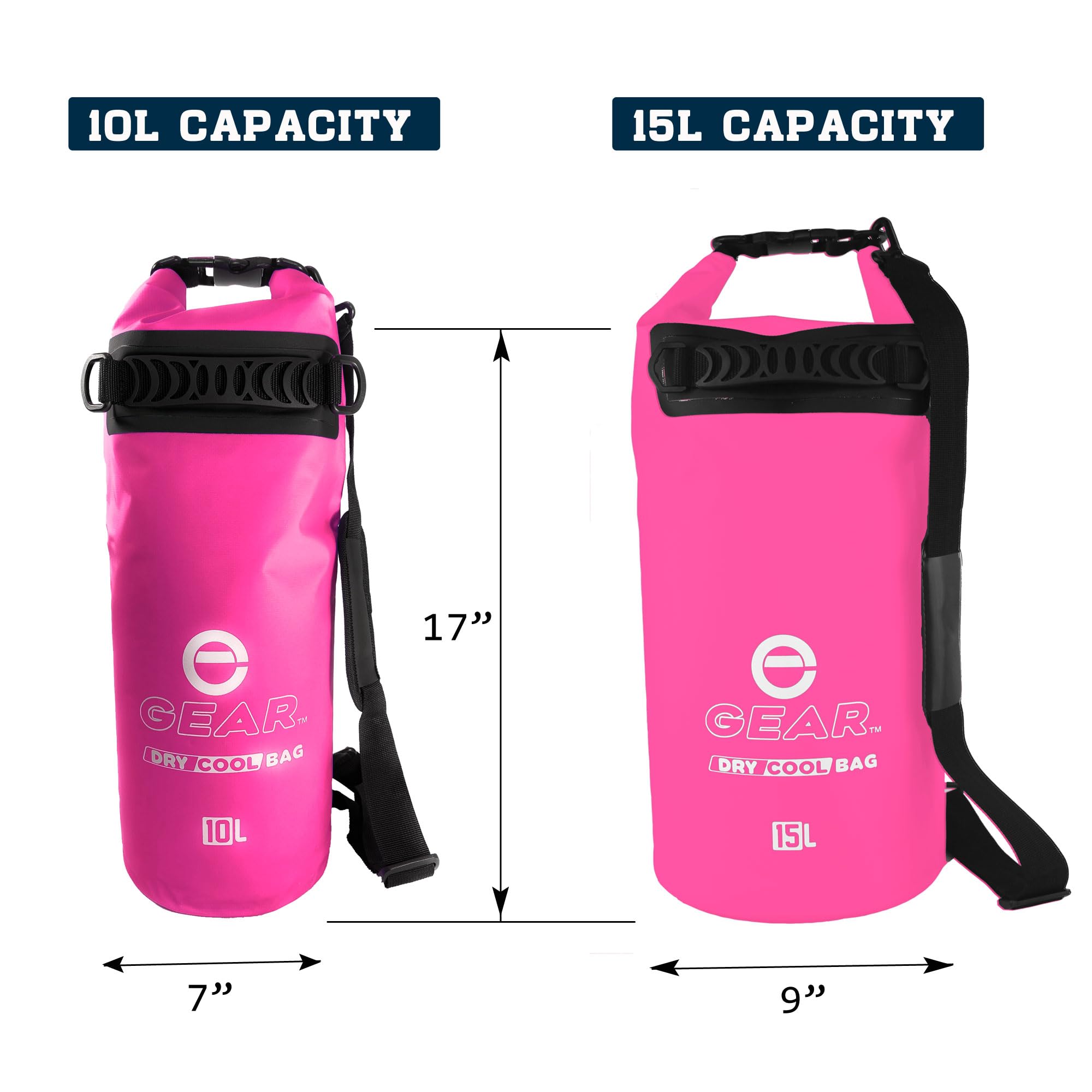 Enthusiast Gear collapsible dry bag pink folds flat for easy travel storage