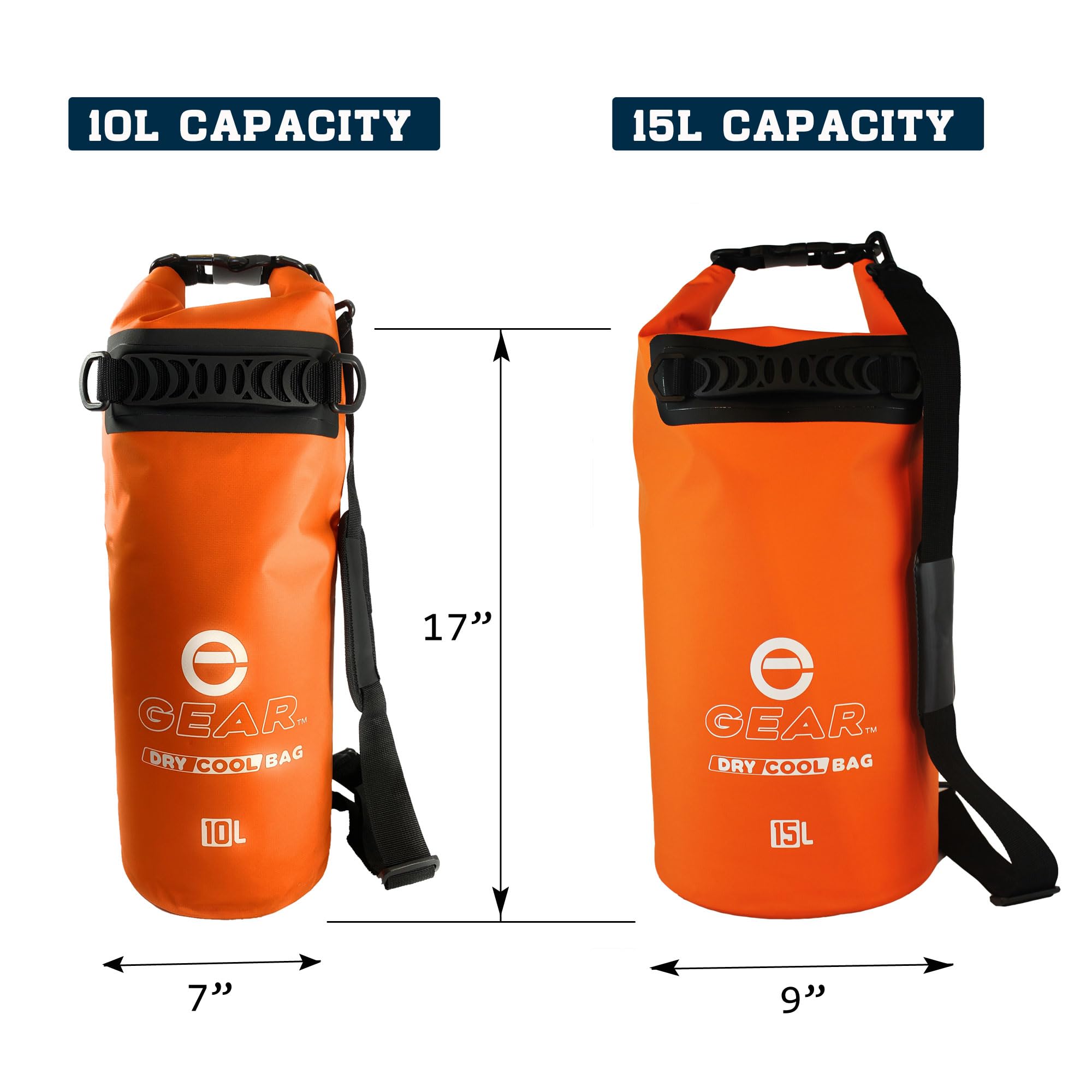 Enthusiast Gear insulated dry bag cooler with welded tarpaulin exterior for durability.
