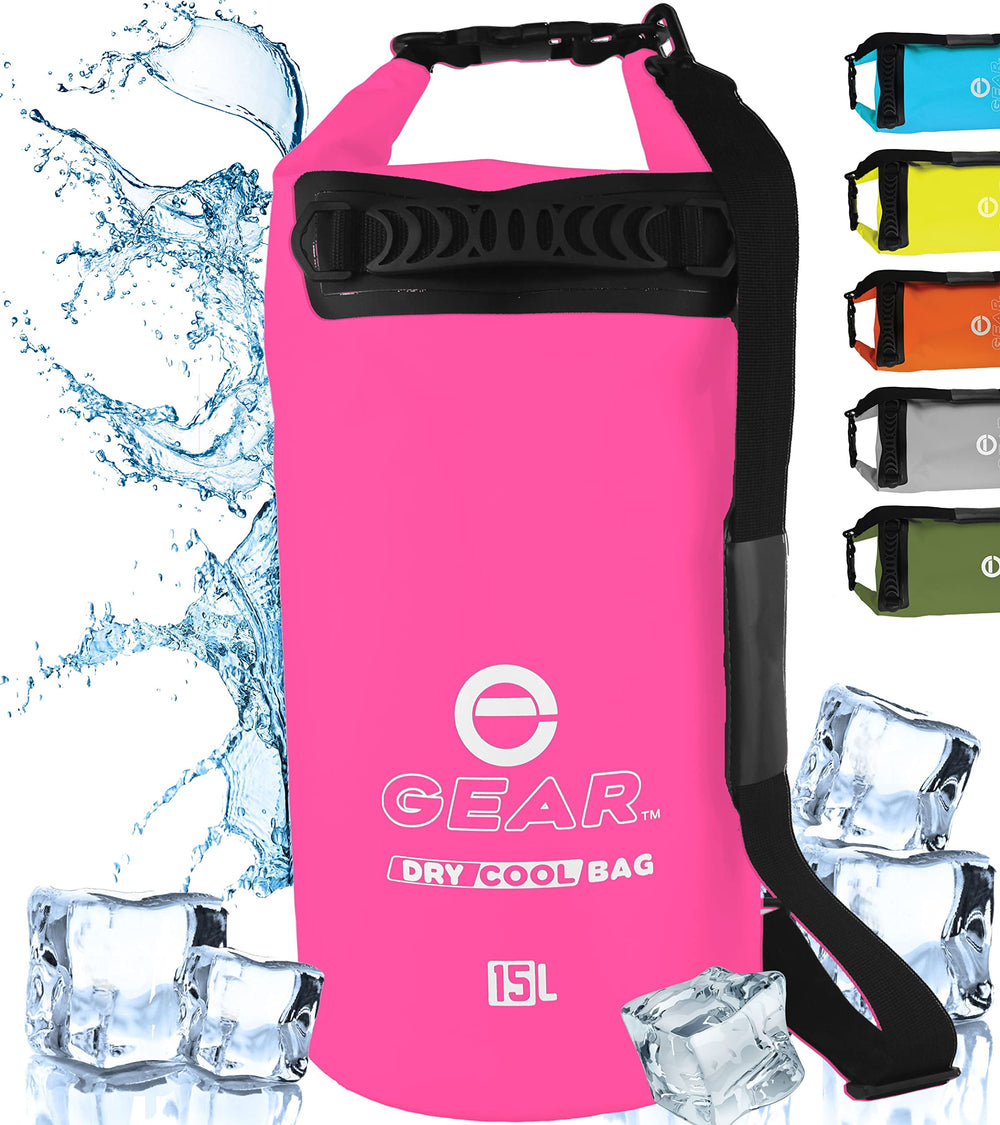 Enthusiast Gear roll-top insulated backpack pink for reliable waterproof storage on outdoor adventures