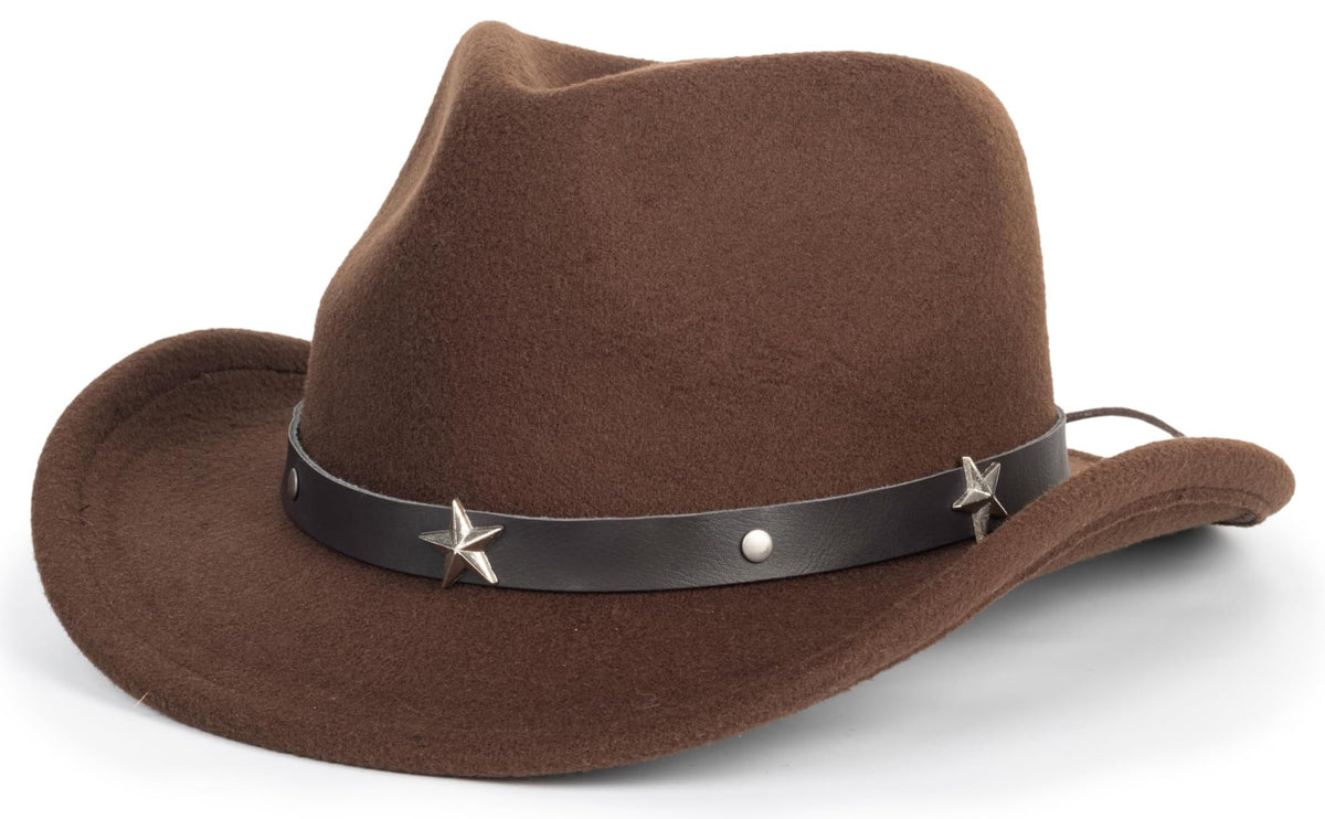 Eohak Kid Western Cowboy Hat in black with star-decorated band