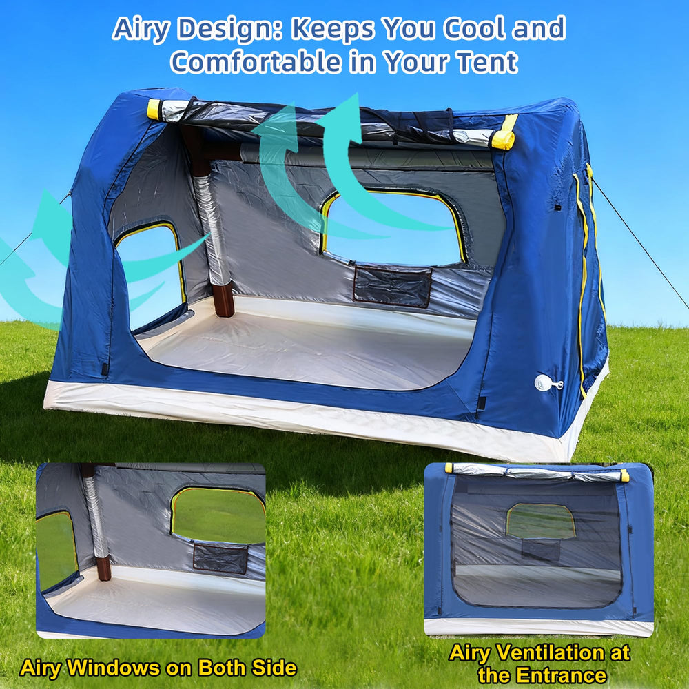 Eolzzi removable rainfly offers flexible shade or shelter.