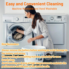 Eomsezer heated winter socks heat level control image illustrates three heat levels for comfort on demand