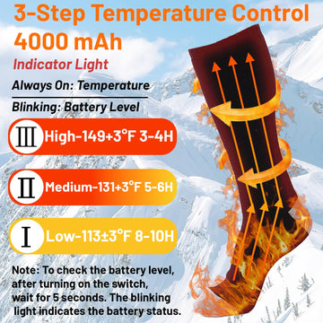 Eomsezer heated winter socks pack side view highlights flexible fabric for active wear