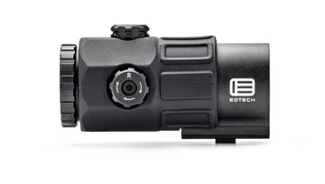 EOTECH G45 close-up lens highlights crisp optics for precise aiming.