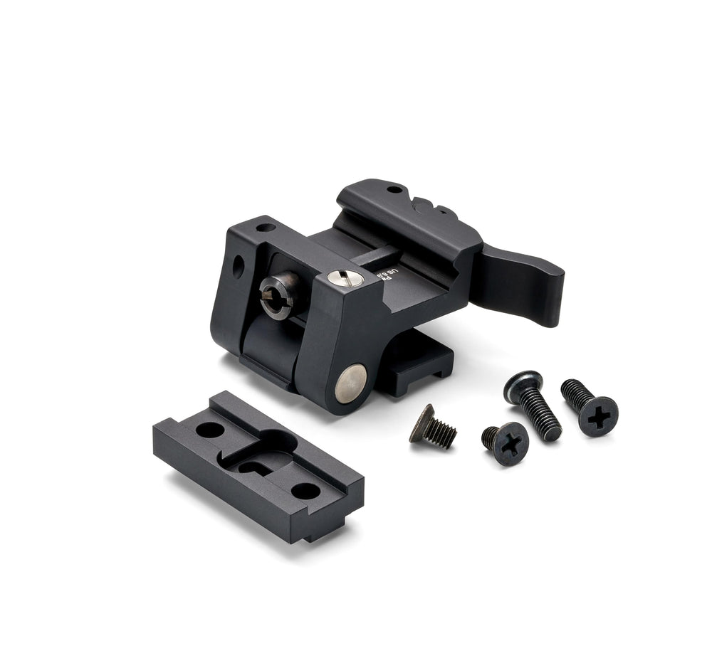EOTECH Shift-to-Side Mount Kit side-mount installed enables rapid access and ergonomic positioning.