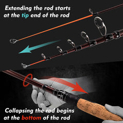 EOW XPEDITE extended spinning rod ready for casting on freshwater trips