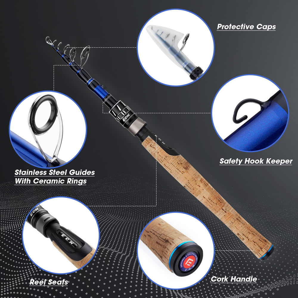 EOW XPEDITE PRO extended-sections enable quick setup for on-site fishing