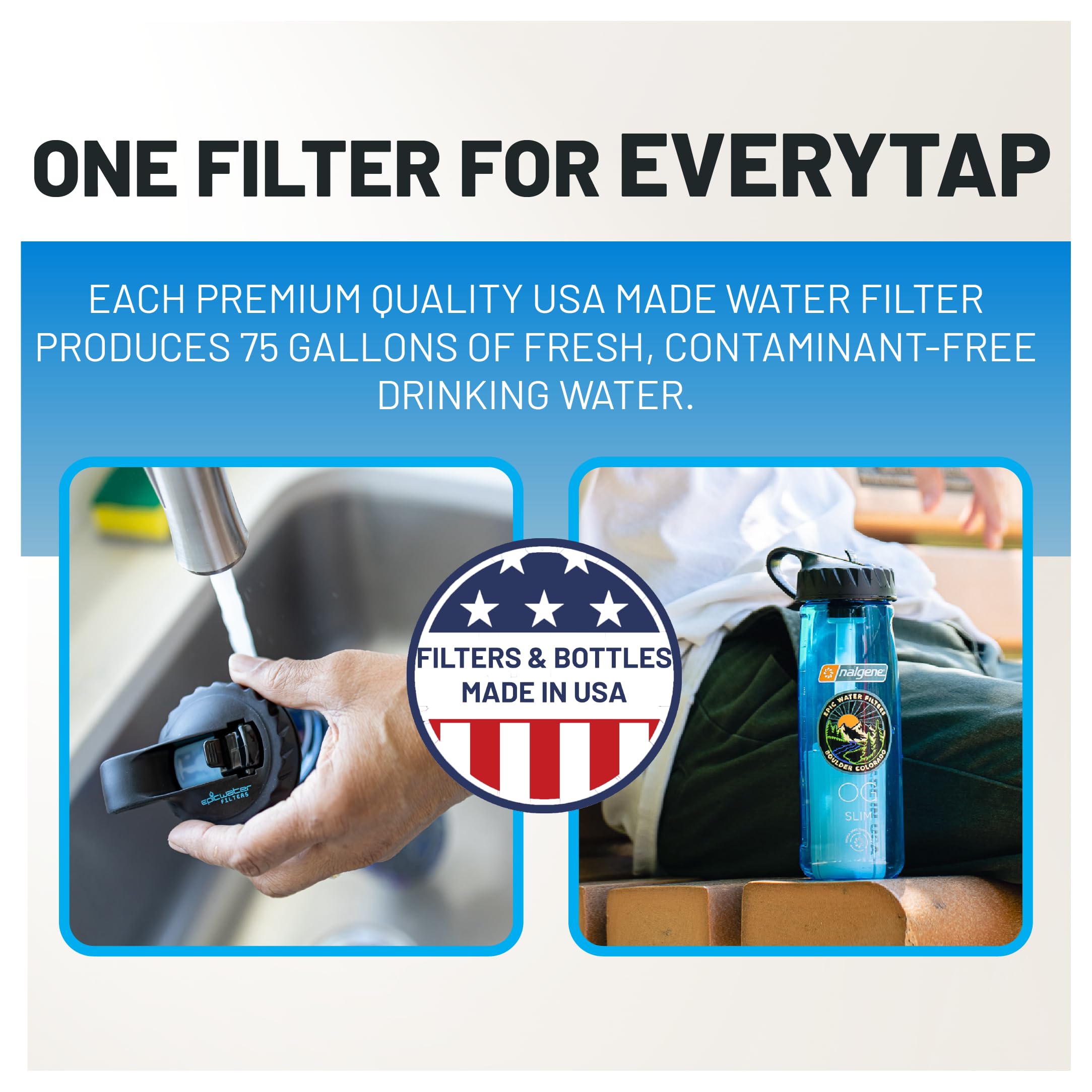 Epic EveryTap eco-friendly design showing 550 bottles saved