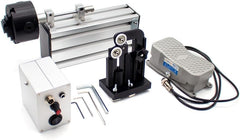 Epoxy fishing-rod winding machine body view highlighting durable aluminum alloy frame for stable resin work.