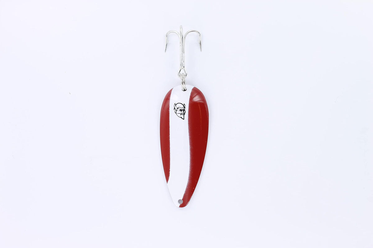 Eppinger Dardevle copper-back spoon, 3/4 oz, glinting lure for pike and bass.