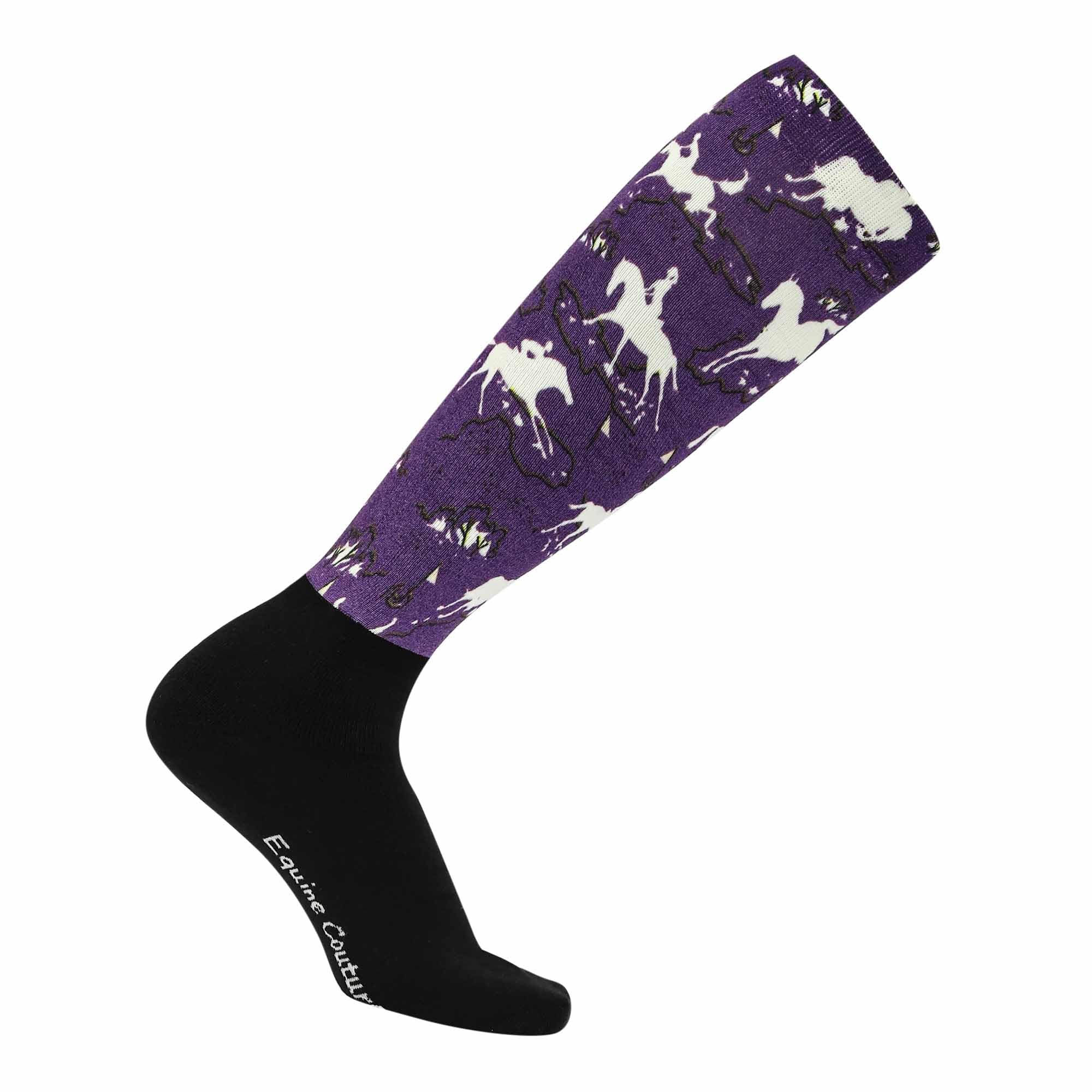 Equine Couture Ladies OTC Boot Socks reinforced heel-toe resist wear.