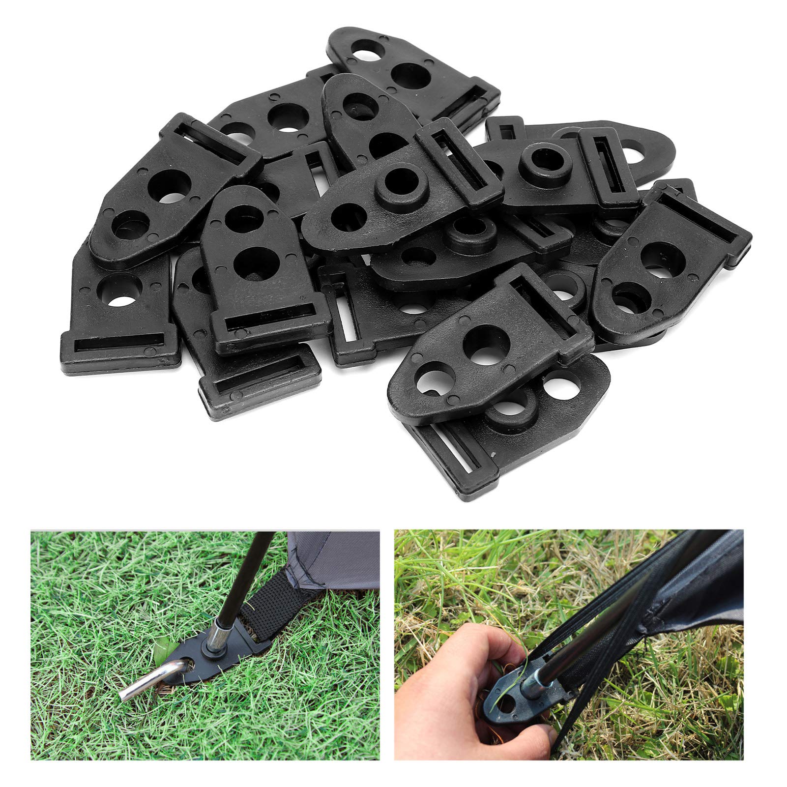 equlup enlarged clip design protects vulnerable equipment while fixing tents.