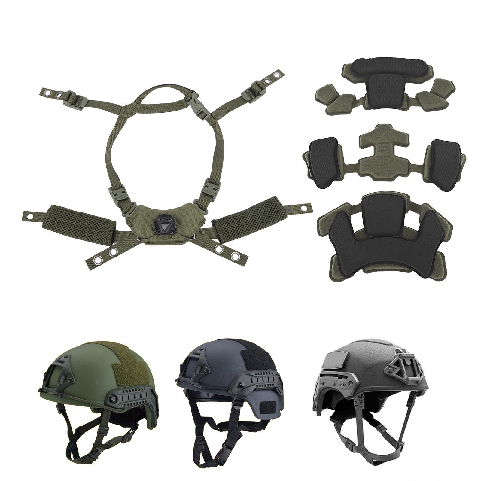 equlup screw-nut fasteners secure the chin strap to compatible helmets.