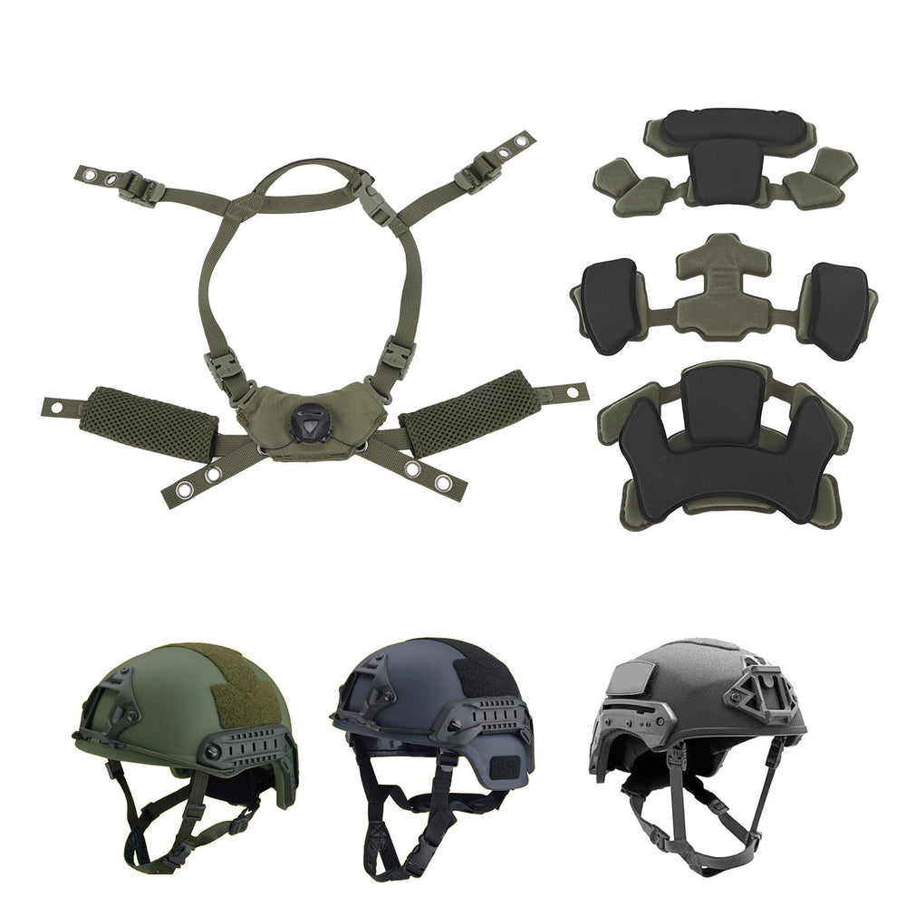 equlup screw-nut fasteners secure the chin strap to compatible helmets.