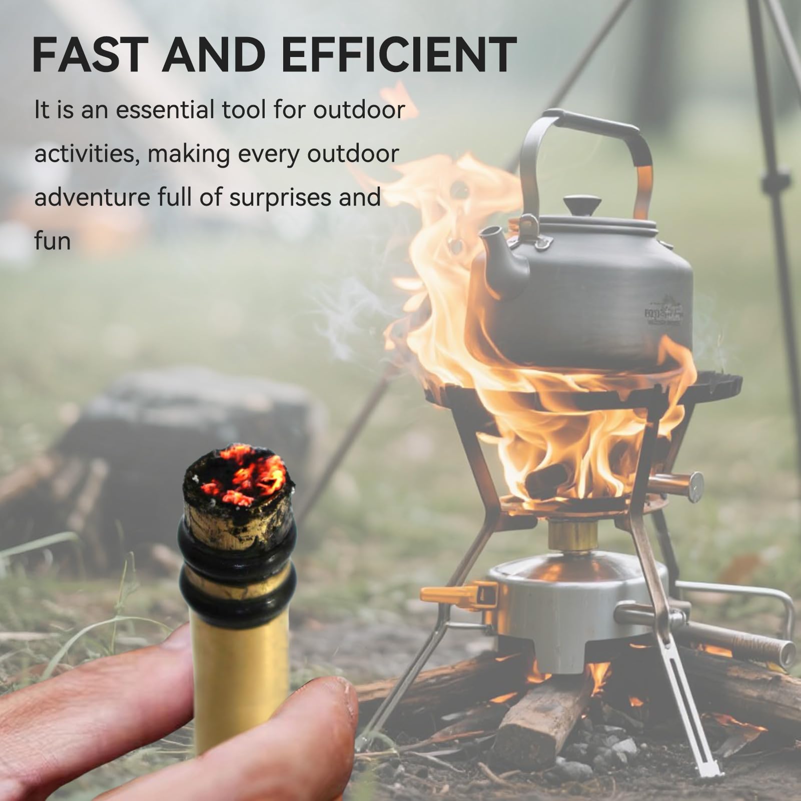 Equlup Fire Piston aluminum-brass-build offers rugged durability for outdoor use.