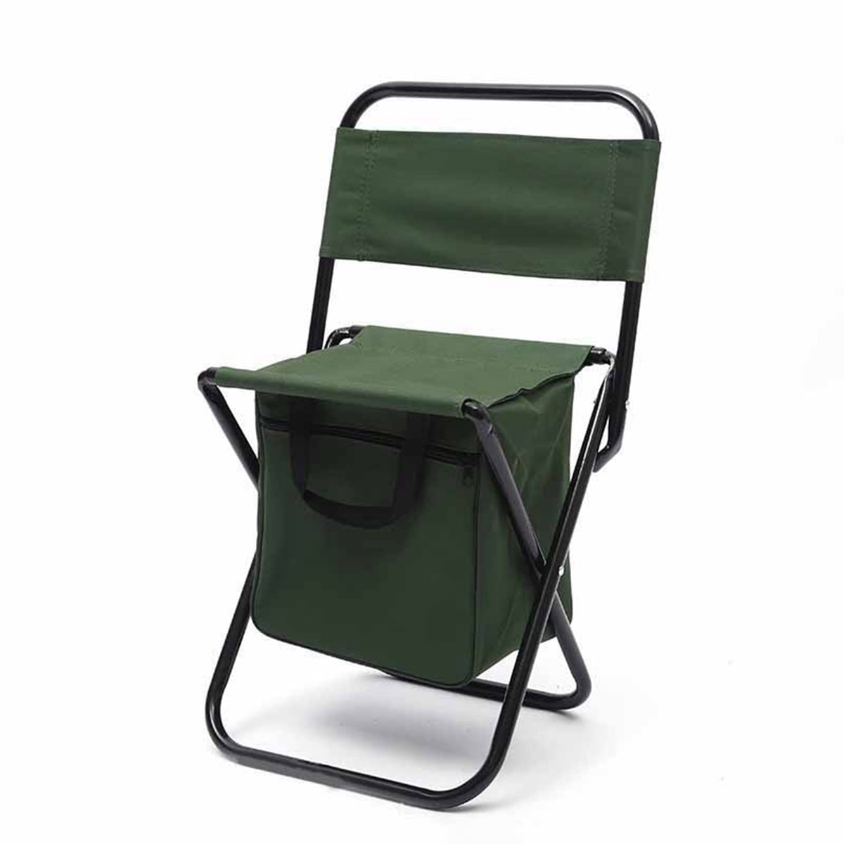 Equlup folding fishing chair with storage pocket for quick gear access during outings.