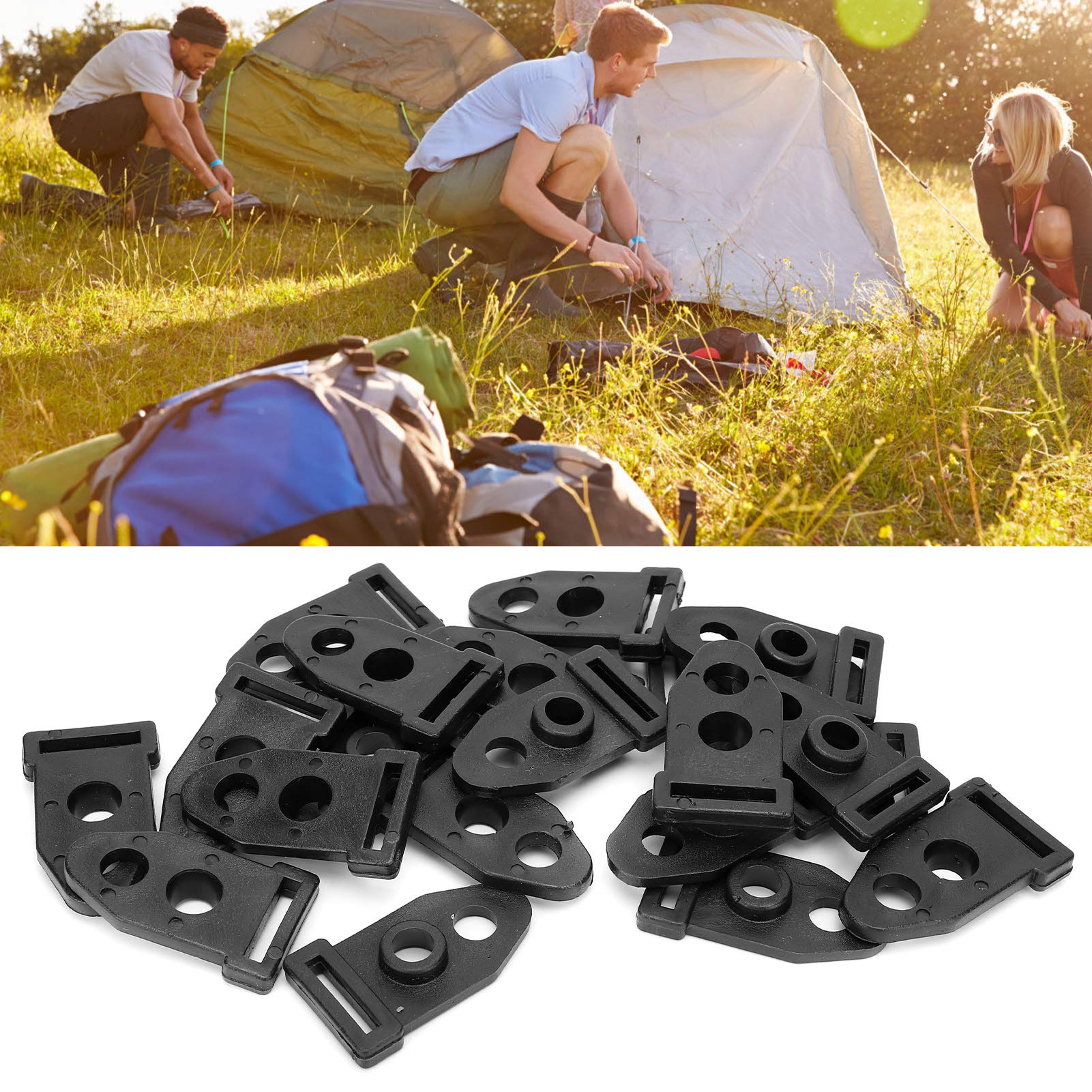 equlup outdoor-ready tarp clip supports camping, hiking, and travel setups.