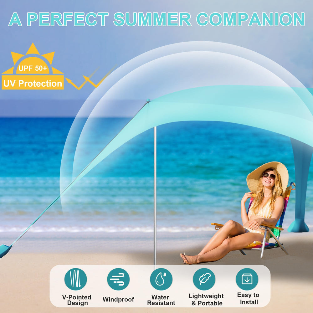 ERFEI 10x10ft cyan shade tent ideal for camping and picnics