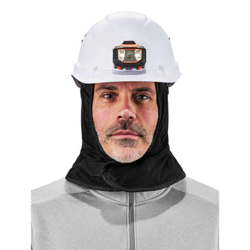 Warming packs sit near ears for targeted warmth.