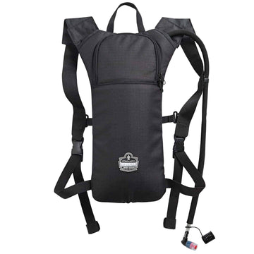 Ergodyne Chill-Its 5155 low-profile hydration pack in black for on-the-go hydration.