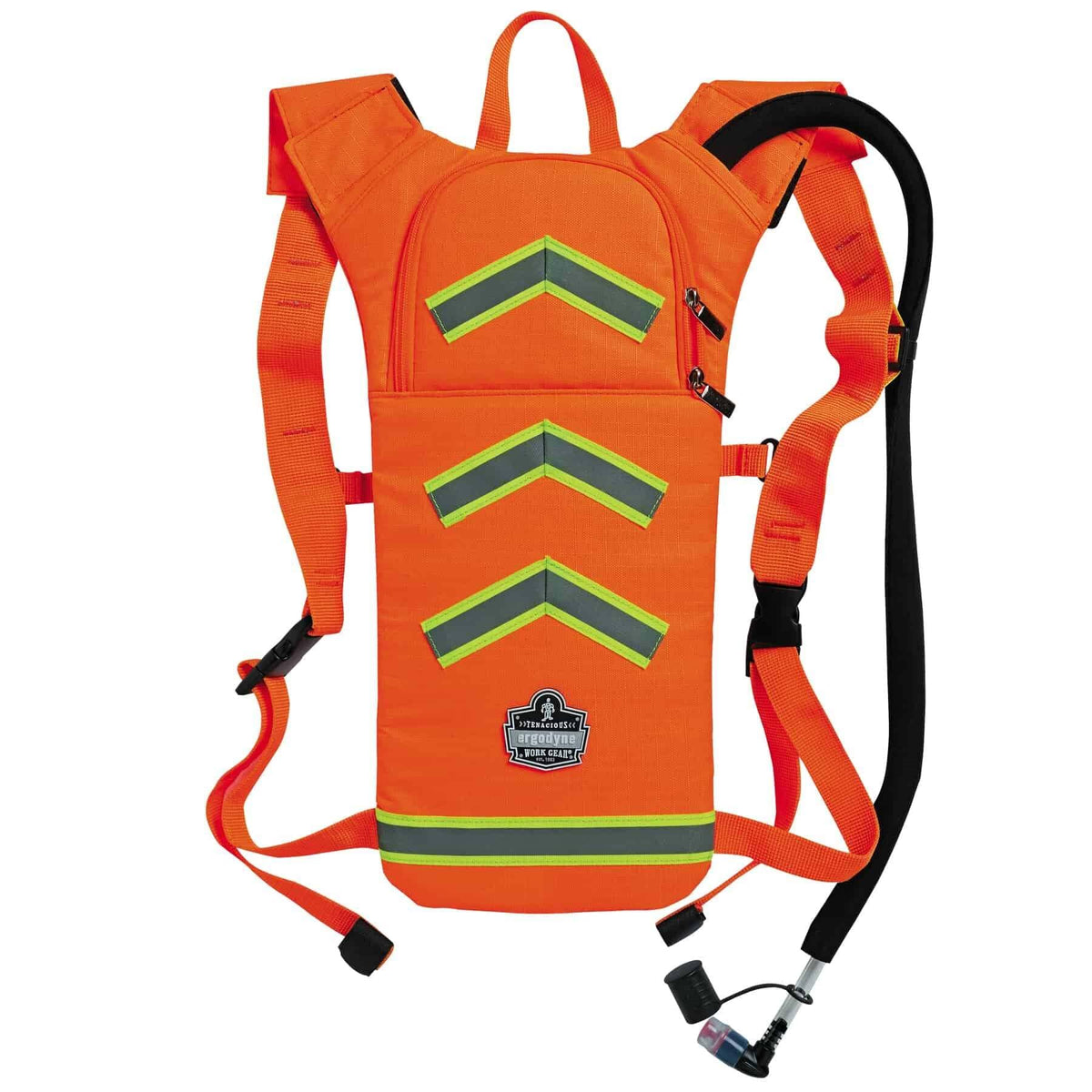 Ergodyne Chill-Its 5155HV front view orange hydration pack for on-the-go hydration
