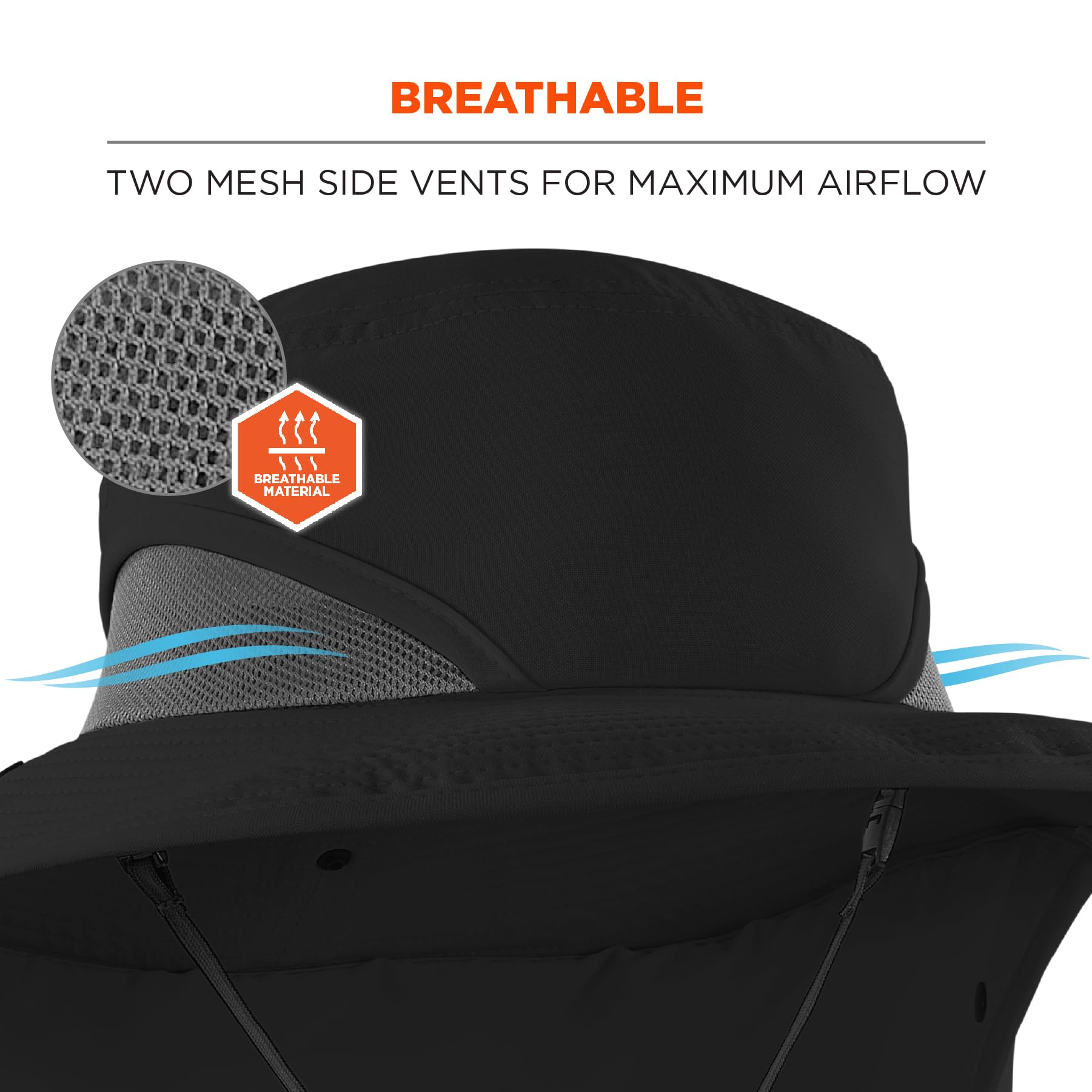 Ergodyne Chill Its 8934 Ranger Hat neck shade rolled and stowed for storage.