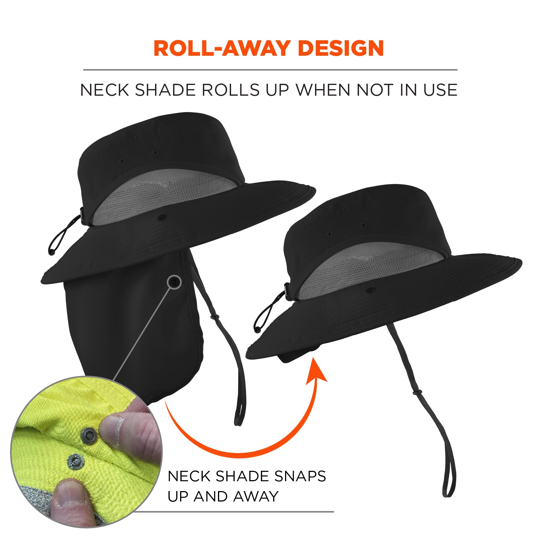 Ergodyne Chill Its 8934 Ranger Hat side vents illustrating breathable airflow.