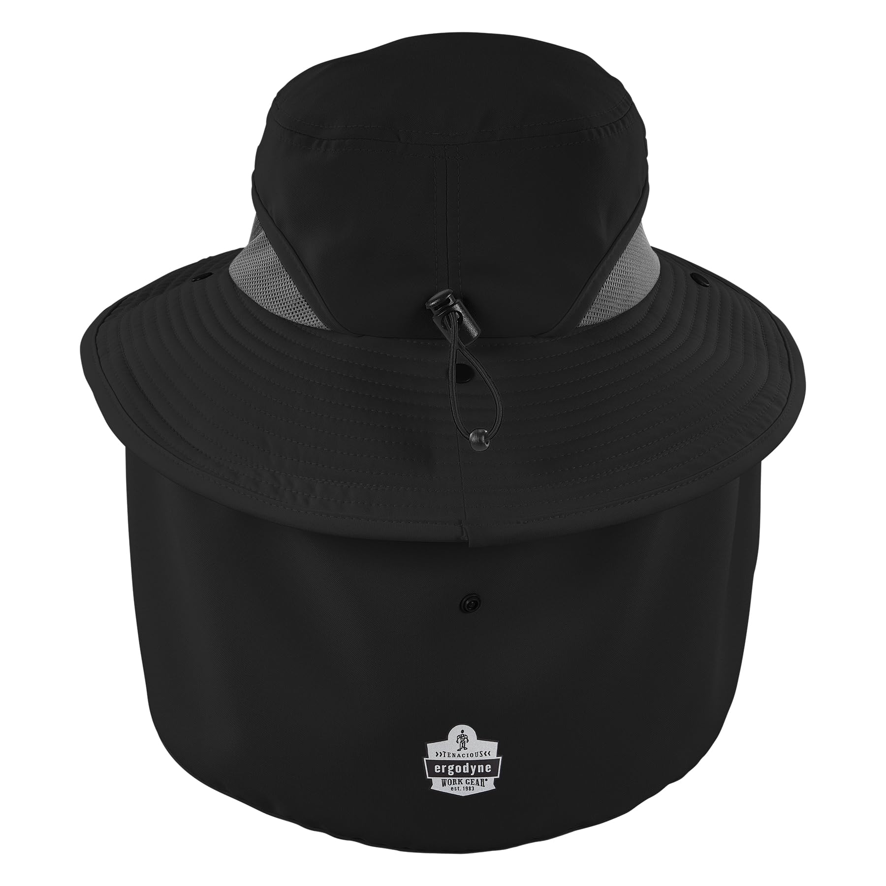 Ergodyne Chill Its 8934 Ranger Hat neck shade rolled away for compact travel.