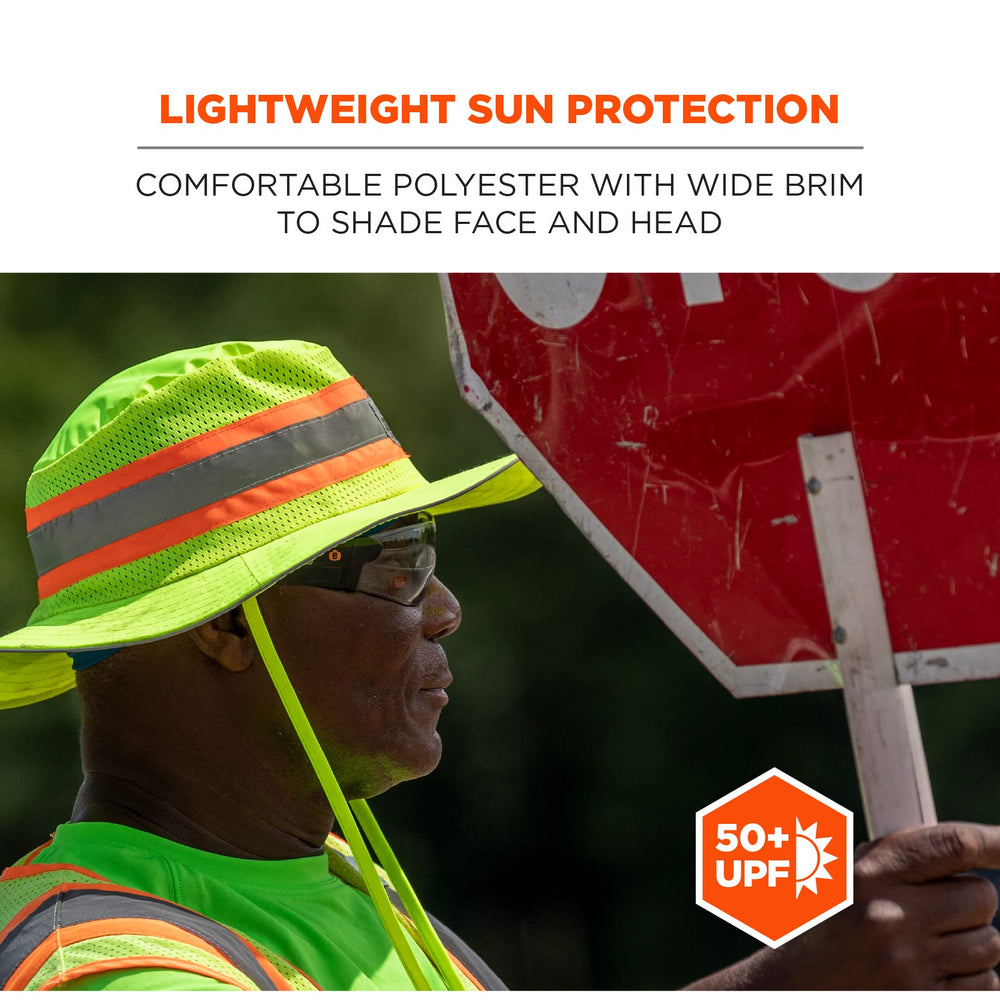 Ergodyne Hi-Vis Ranger Sun Hat mesh-back vents for cooling airflow.