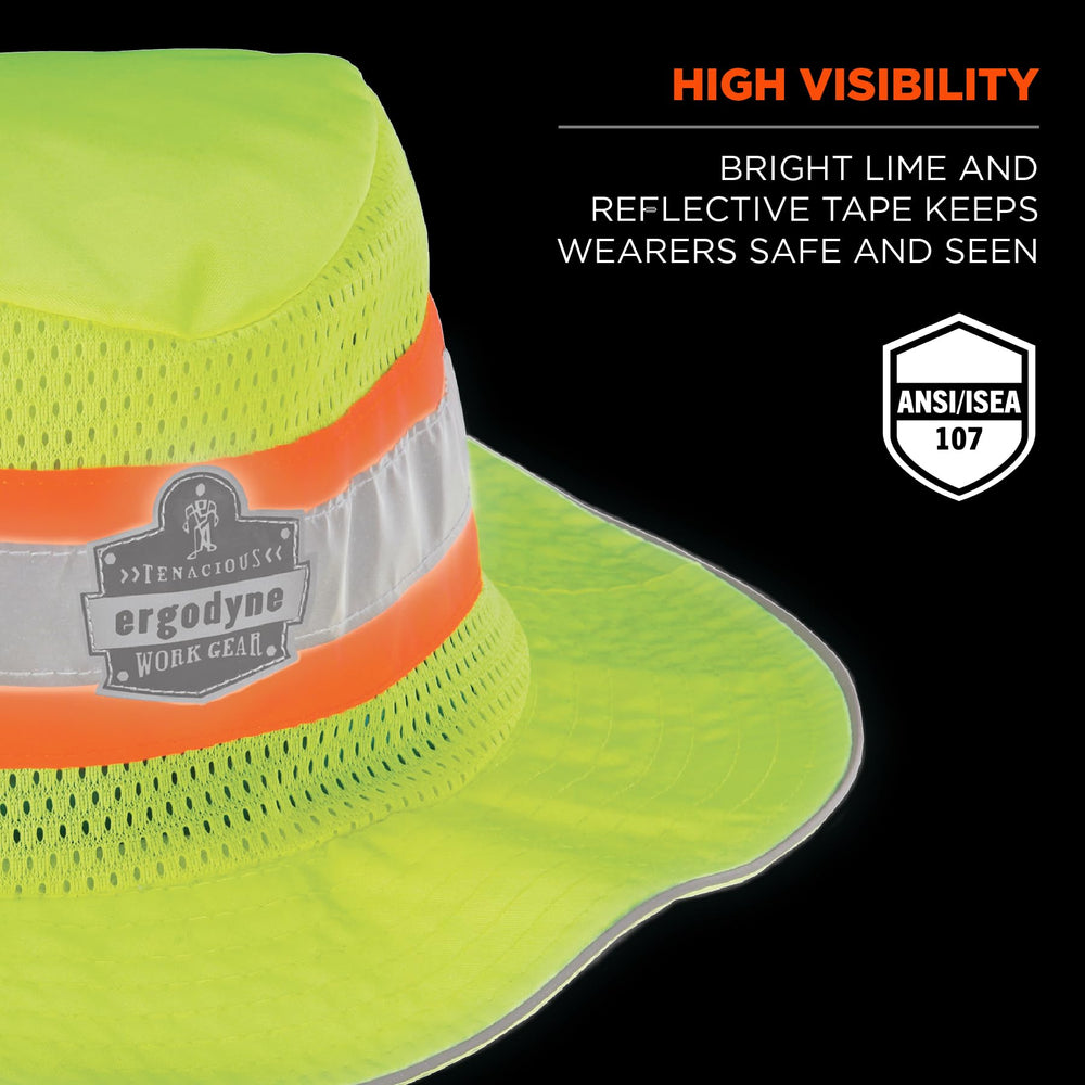 Ergodyne Hi-Vis Ranger Sun Hat water-activated cooling liner ready for hot days.