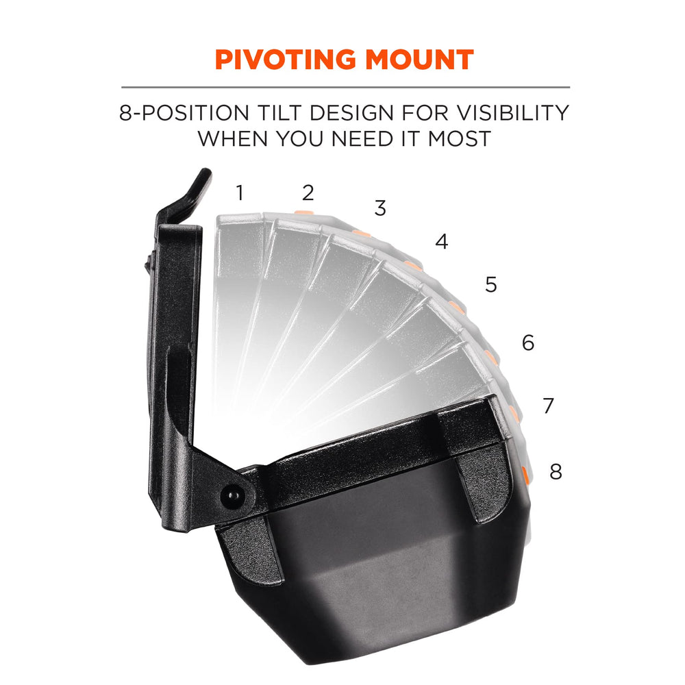 Ergodyne Skullerz 8978 dual-action LEDs provide up-close task and distance lighting.