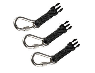 Ergodyne Squids 3025 carabiner attachments for quick tool exchange on retractable lanyards.