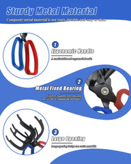 Ergonomic blue and red handle on the fish gripper