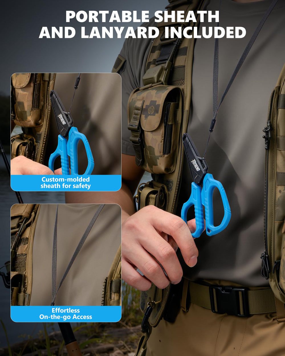 Ergonomic non-slip handle on fishing pliers