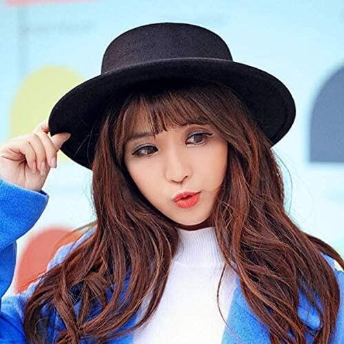 ericotry black felt fedora hat side profile