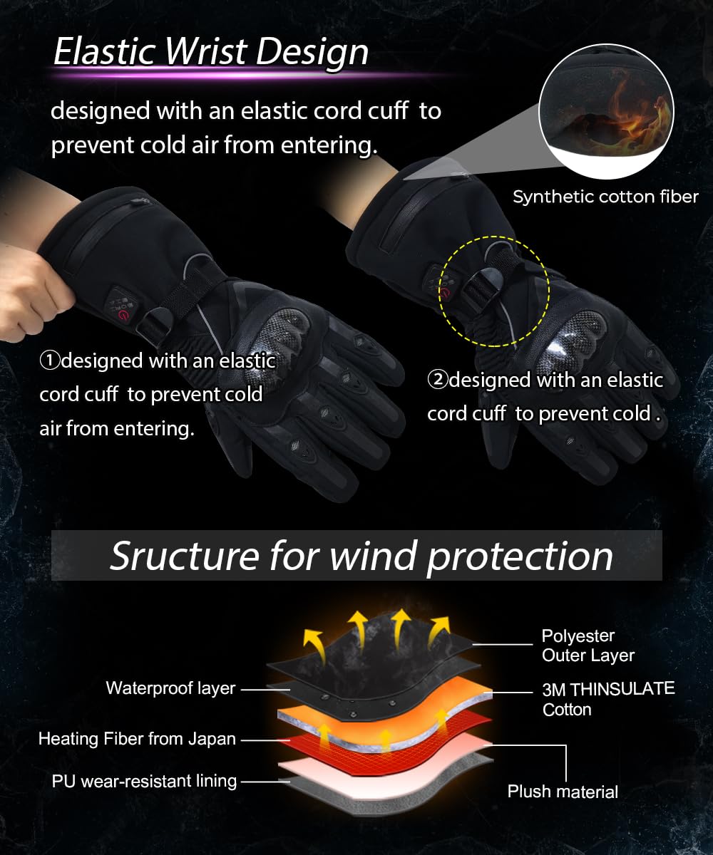 ERKEQN heated gloves offer three settings up to 140°F for tailored comfort.
