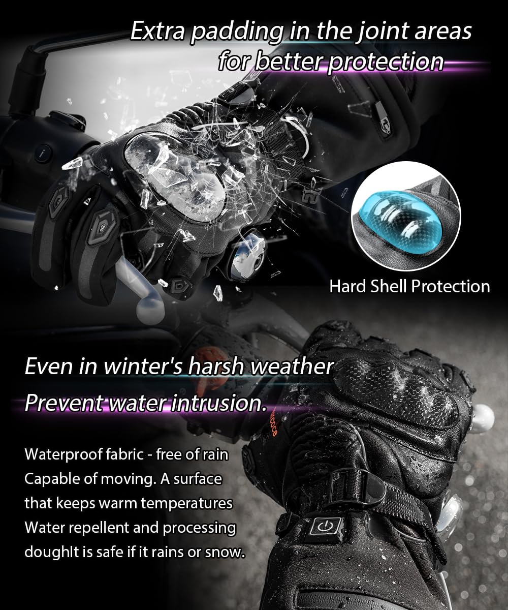 ERKEQN heated gloves feature touchscreen-compatible conductive PU coating