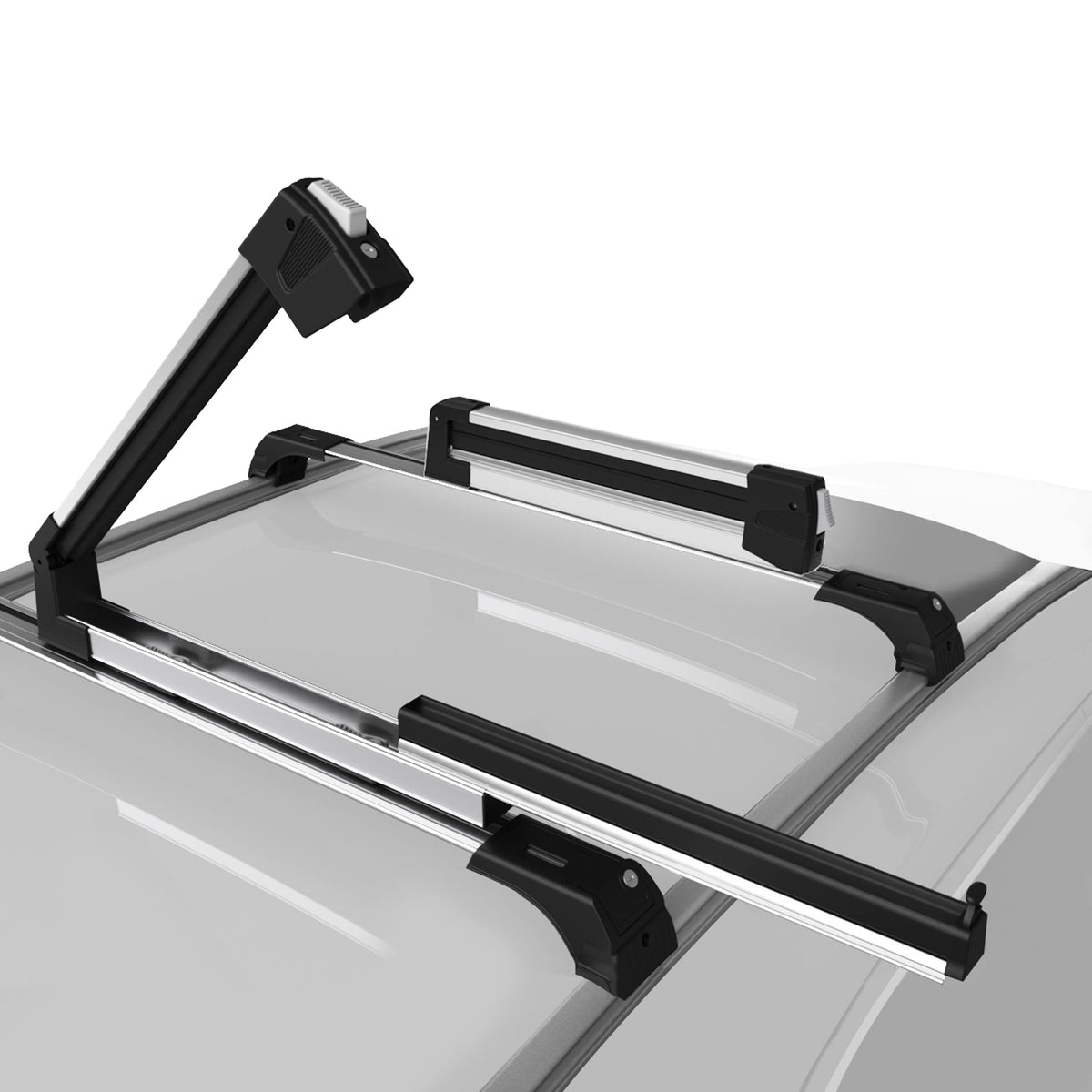 ERKUL ski rack on car roof for secure cross-bar mounting